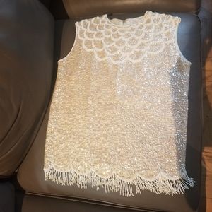 Vintage Hand Beaded Shell Top EXQUISITE!